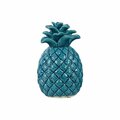 Smartgifts 4 Piece Embossed Lattice Design Ceramic Gloss Blue Pineapple Figurine, 5.00 x 5.00 x 9.00 in. SM3243641